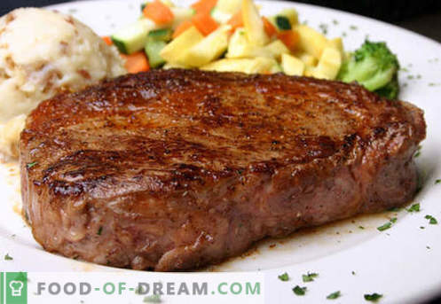 Biefstuk - de beste recepten. Hoe goed en smakelijk koken steak biefstuk, gehakt en fijngehakt.