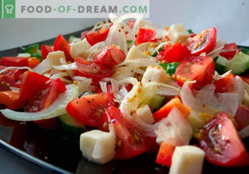 Verse groentesalades zijn de beste recepten. Hoe goed en lekker salades bereiden van verse groenten.