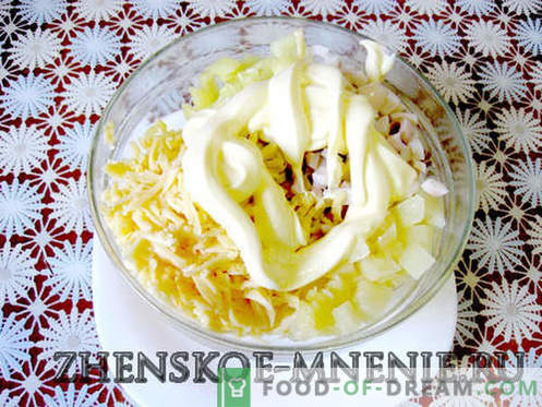 Salade met inktvis - een recept met foto's en een stapsgewijze beschrijving