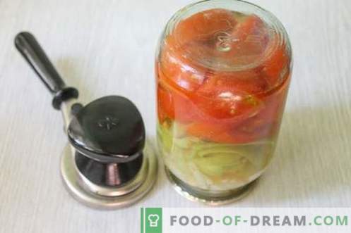Salade voor de winter van pepers en tomaten met aspirine - de ideale manier van inblikken