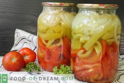 Salade voor de winter van pepers en tomaten met aspirine - de ideale manier van inblikken