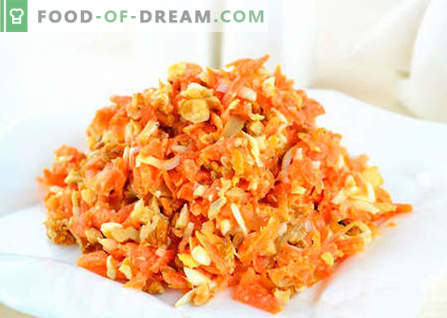 Gekookte wortelsalade - de beste recepten. Hoe goed en smakelijk gekookte salade met gekookte worteltjes.
