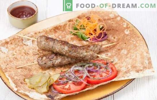 Varkensvlees-lula-kebab is het beste alternatief voor kebab. Recepten varkensvlees lula kebab op de grill, in de oven en pan