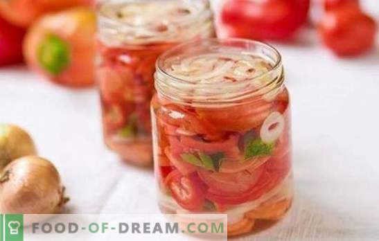 Zoete tomatensalade voor de winter: de beste recepten voor de originele snack. Geheimen van een smakelijke, zoete tomatensalade voor de winter