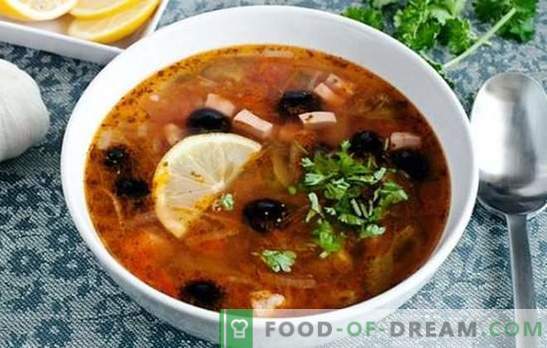 Solyanka-klassieker met worst - dit is een soep! Recepten voor pittige, rijke, aromatische klassieke zoutazijn met worst