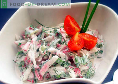 Radijssalade - de beste recepten. Hoe goed en lekker om radijs salade te koken.