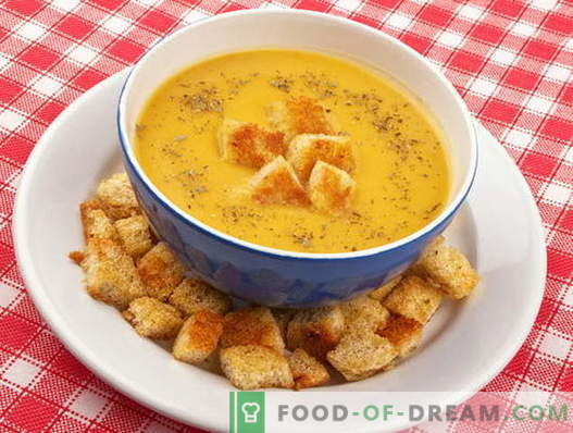 Soep met croutons - de beste recepten. Hoe goed en smakelijk koken soep met croutons.