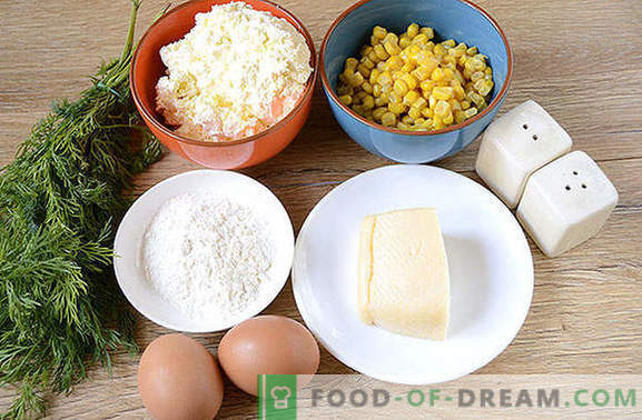 Braadpan met maïs en kwark: smakelijk, gezond en mooi! Stap voor stap auteursfoto recept braadpannen van cottage cheese en ingeblikte mais