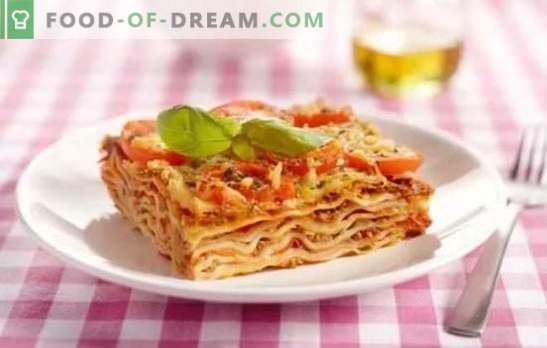 Klassieke lasagne: stapsgewijze recepten voor Italiaanse gerechten. Kookgeheimen, opties en stap-voor-stap recepten voor klassieke lasagne