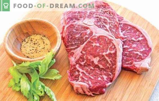 Gemarineerde biefstuk - delicatesse van vlees! Recepten en alle manieren om biefstukken van marmerrundvlees te koken in de oven, op het fornuis en op de grill