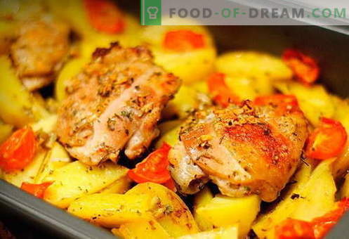 Kip met aardappelen in de oven - de beste recepten. Hoe goed en smakelijk koken in de oven kip met aardappelen in de oven.