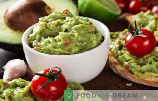 Avocado saus Guacamole: recepten voor Mexicaanse supplementen! Nieuwe en klassieke avocado-guacamole-sausrecepten, snacks erbij