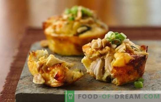 Kippenmuffins - sappige pasteitjes! Originele recepten van kipmuffins voor een feestelijke en alledaagse tafel
