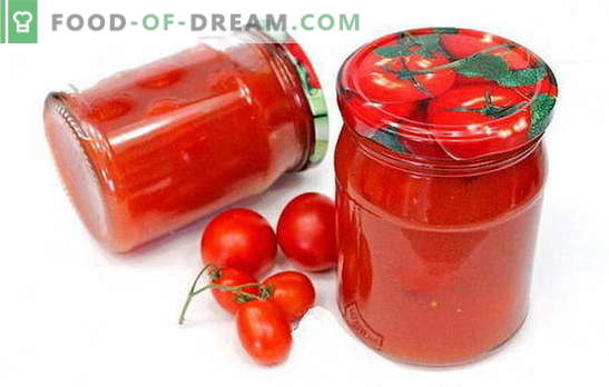 Tomaten in tomatenpuree - interessante recepten voor een interessante bereiding. Hoe heerlijke tomaten te koken in tomatenpuree
