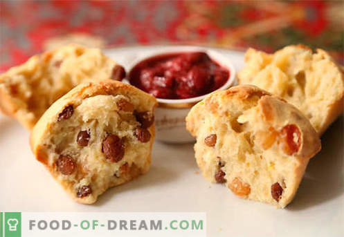 Muffins met rozijnen zijn de beste recepten. Hoe om snel en smakelijk muffins met rozijnen koken.