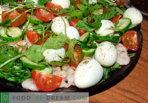Quail Egg Salad - een selectie van de beste recepten. Hoe goed en lekker een salade met kwarteleitjes te koken.