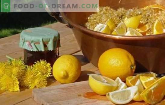 Paardebloemjam met citroen - een nuttige zoetheid! Varianten van paardebloemjam met citroen, mandarijn, munt, appel, granaatappel