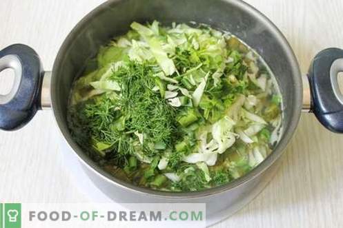 Groene soep gemaakt van jonge groenten - een zomerschotel voor elke dag