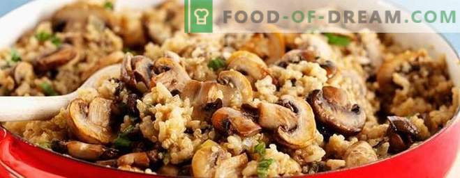 Vegetarische pilaf met champignons - een recept voor magere plantaardige pilaf