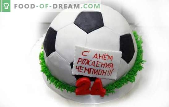Football Ball Cake: recepten voor eenvoudig en complex thema. Kooktaart 
