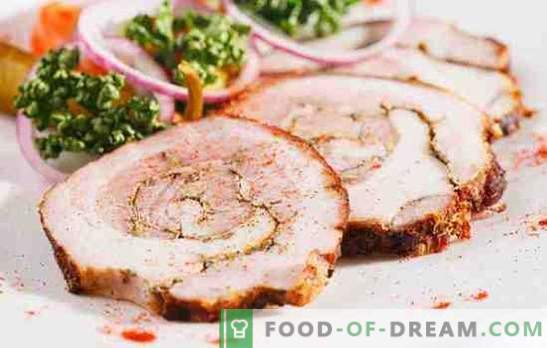 Varkensvlees peritoneum roll - voor vakanties en weekdagen! Geurige broodjes van varkensvlees peritoneum in de oven, in de slowcooker