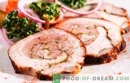 Gestoomd broodje met varkensvlees - budget en effectief. Principes van het koken van gekookte varkensrol: eenvoudig en gevuld