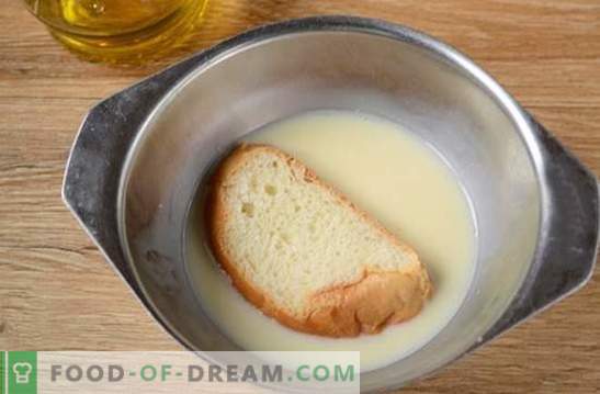 Croutons met melk in een ei: snack in vijf minuten! Croutons koken met melk in een ei: een stapsgewijs foto-recept