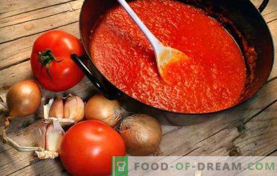 Tomatensauzen voor de winter: van Georgische ketchup tot Crimean adjika. Wij bereiden zelfgemaakte tomatensausen voor de winter