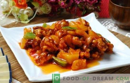 Vlees in zoetzure saus in het Chinees is een legende! Vleesrecepten in Chinese zoetzure saus met ananas, groenten, teriyaki