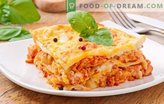 Lasagna Bolognese - diner is Italiaans! Populaire recepten voor het voeden van lasagne 