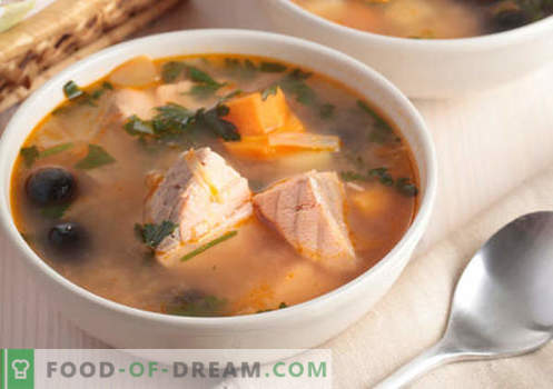 Супа од ханкбек - докажани рецепти. Како правилно и вкусна готвачка супа од розово лосос.