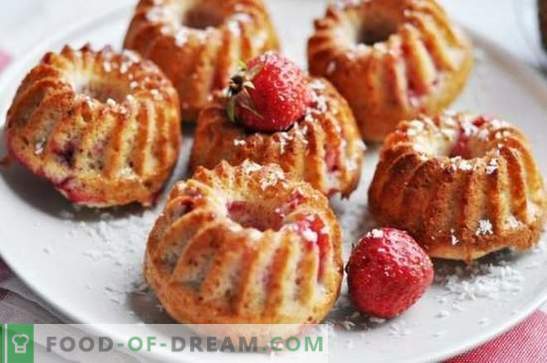 Bakken met aardbeien: recepten met foto's en kleine trucjes. Een selectie van uitstekende recepten voor het bakken met aardbeien: foto