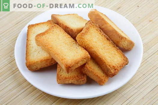 Toast van brood - de beste recepten. Hoe goed en smakelijk gekookte toast van brood.