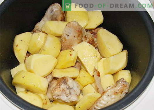 Kip met aardappelen in een slowcooker - de beste recepten. Hoe goed en smakelijk koken in een slow cooker kip met aardappelen.