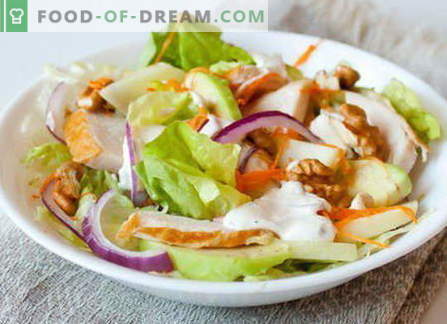 gerookte kipsalade - de beste recepten. Hoe goed en smakelijk gekookte salade met gerookte kip.