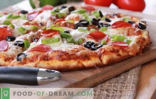Een snel pizza-recept in de oven - een snel diner. Varianten van snelle pizza in de oven met verschillende vullingen: op pitabroodje of op stokbrood