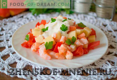Salade met garnalen - een recept met foto's en stapsgewijze beschrijving