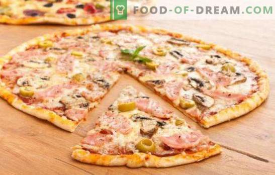 Dun pizzadeeg - het geheim van de Italianen! 7 beste recepten voor dun pizzadeeg: zonder gist en de gebruikelijke gist
