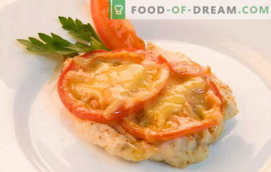 Recepten voor kipfilet met tomaten en kaas in de oven. Kipfilet met tomaten en kaas in de oven koken - snel, gemakkelijk!