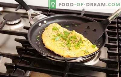 Omelet met melk in een pan - snelle en gemakkelijke recepten. Hoe een omelet met melk koken in een koekenpan met worst, kaas, groenten