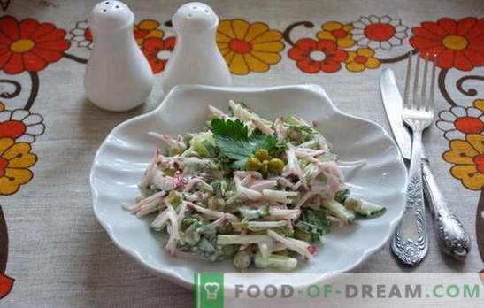 Meet: snelle en eenvoudige salades in een haast! Recepten eenvoudige salade voor weekdagen en feestdagen