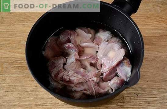 Chicken ventricle goulash: een stapsgewijs foto-recept. Schotel voor atleten en afvallen - heerlijke goulash van kippenspintjes