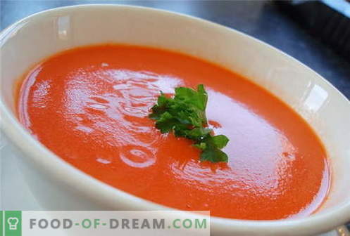 Tomatensoep - de beste recepten. Hoe tomatensoep goed te bereiden en te koken.