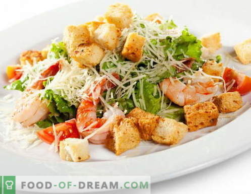 Caesarsalade - de juiste recepten en ingrediënten. Hoe saus (dressing) te koken voor de salade 