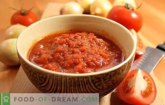 Adjika uit tomaten zonder knoflook voor de winter: reserve, je zult er geen spijt van krijgen! Een verscheidenheid aan recepten adjika van tomaten zonder knoflook voor de winter