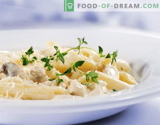 Kippasta in roomsaus is het beste recept. Hoe goed en smakelijk pasta koken met kip in een romige saus.