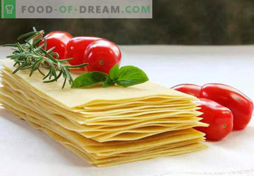 Lasagne-deeg - de juiste recepten. Hoe snel en lekker het deeg koken voor lasagne.