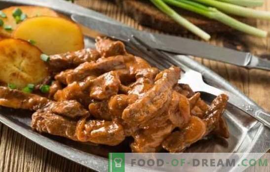 Rundvleesstroganoff: een klassiek vleesrecept. De geheimen van beef stroganoff van rundvlees: klassiek en verschillende opties