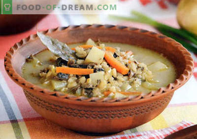 Gerstsoep - bewezen recepten. Hoe goed en lekker soep koken met gerst.