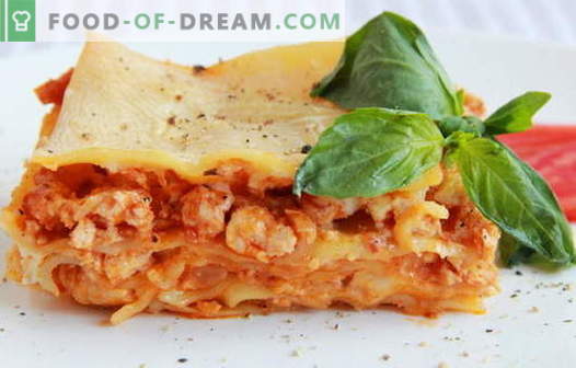 Chicken Lasagna - de beste recepten. Hoe goed en smakelijk lasagne met kip koken.